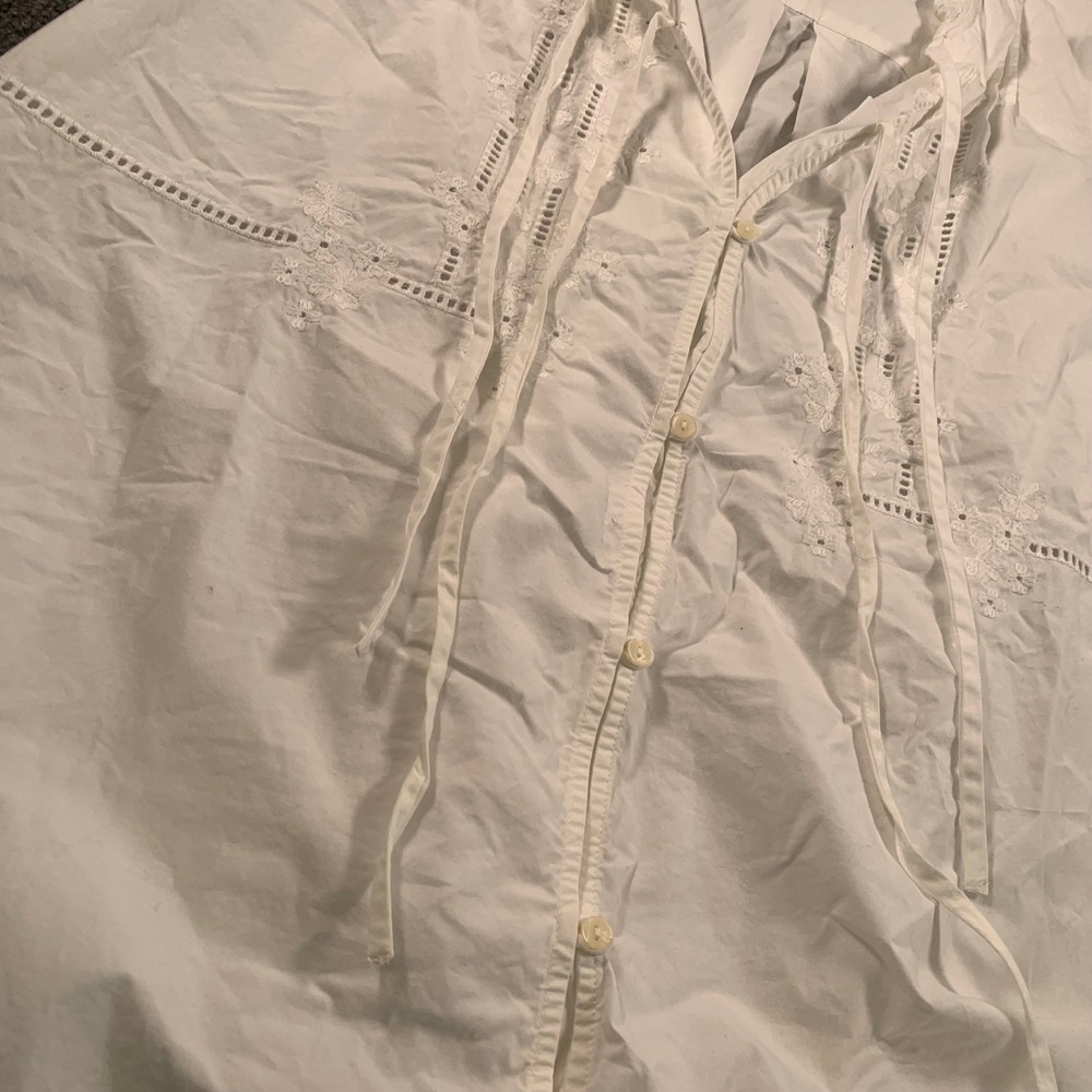 Damson Madder White Eyelet Lace Embroidered Sleeveless Tunic Dress Boho Top 12 - Picture 6 of 11